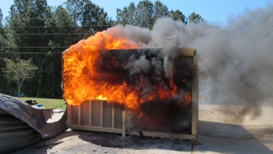 dumpster on fire